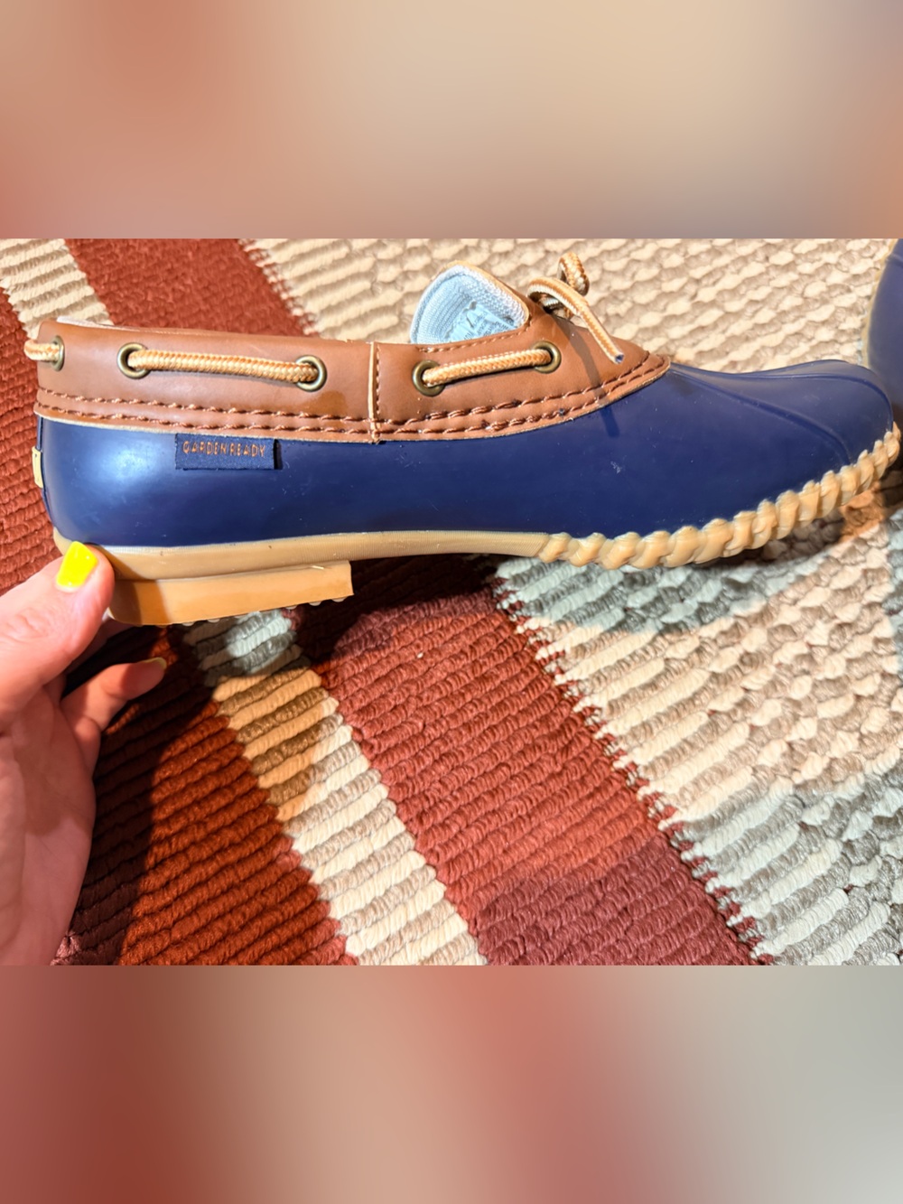 JBU Navy and Brown Waterproof Duck Shoes - Picture 4 of 5